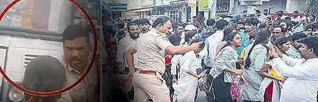 విద్యార్థినులపై ఆదిభట్ల సీఐ దౌర్జన్యం