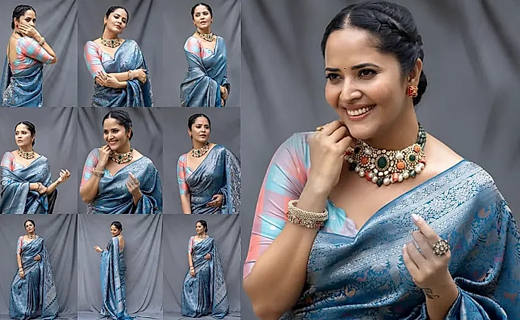 యాంకర్ అనసూయ చీరలో మెరిసిన ఫొటోలు సోషల్ మీడియాలో వైరల్