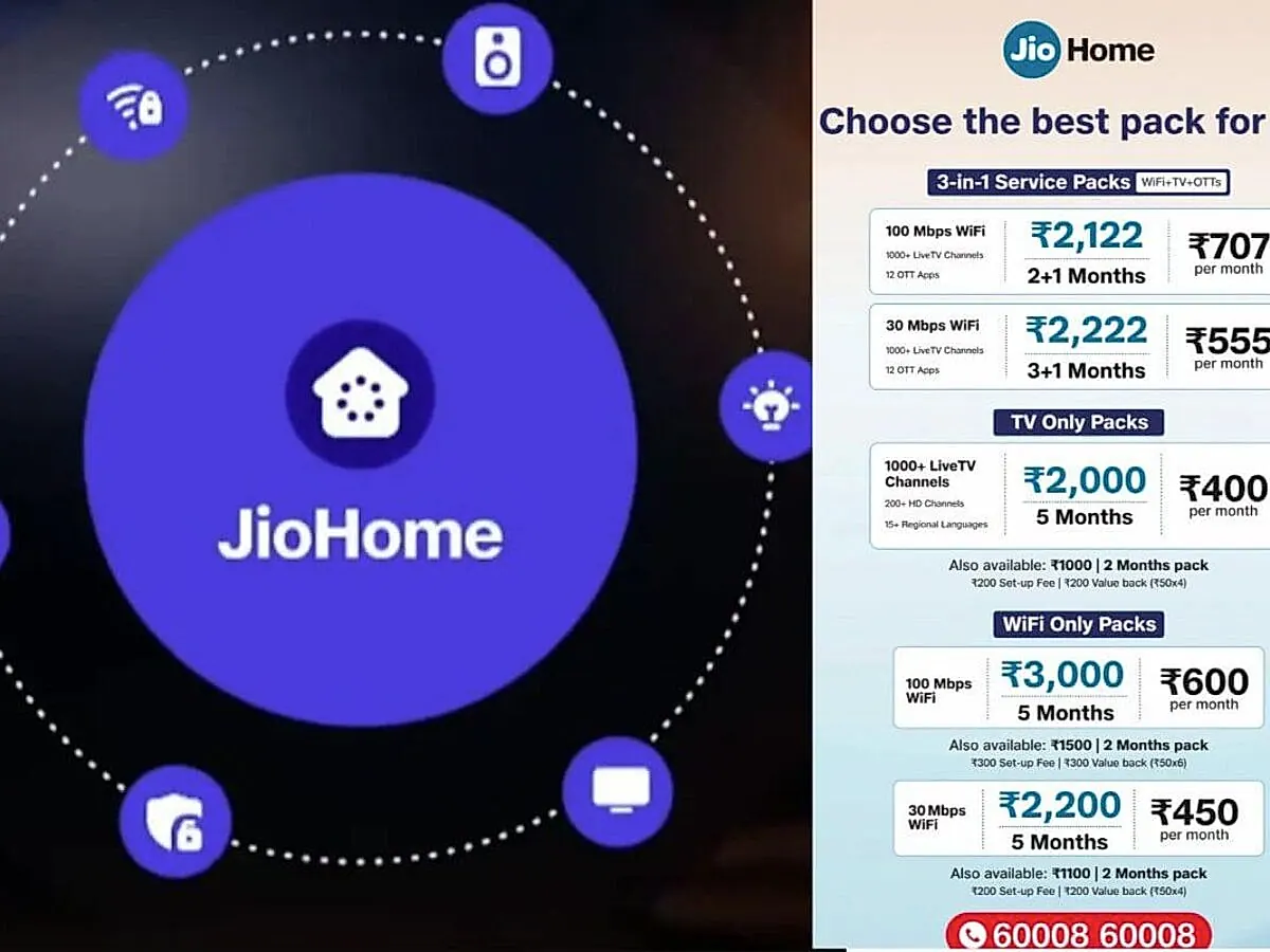 జియో నుంచి కొత్త Jio Home 3-in-1 సర్వీస్ ప్యాక్లు