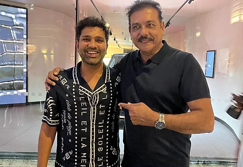 లండన్‌లో కొత్త లుక్‌తో రోహిత్ శర్మ.. రవిశాస్త్రితో ఫొటో వైరల్