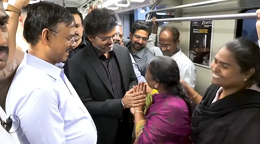 చెన్నై మెట్రోని ముఖ్యమంత్రి విజయ్ పరిశీలించారు