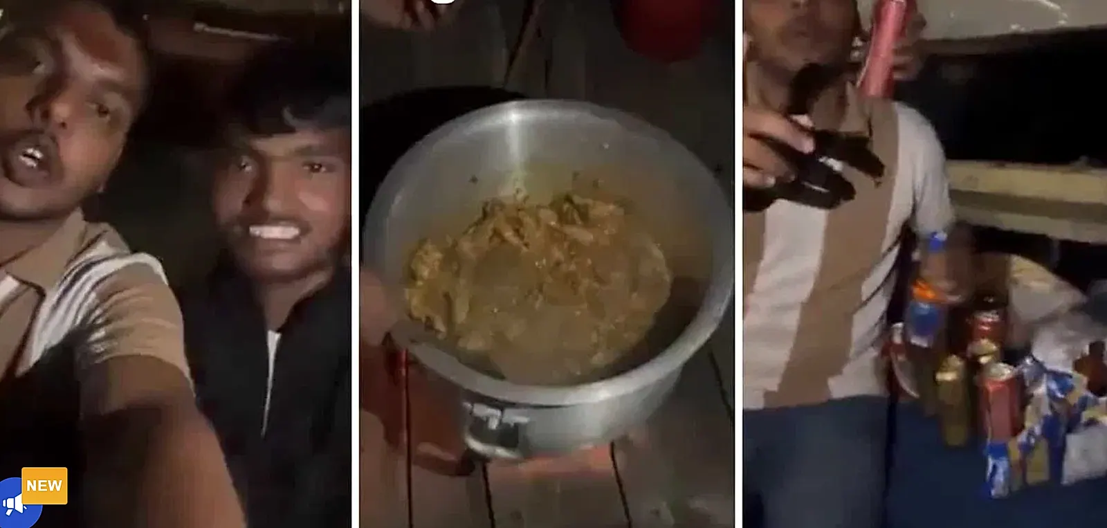 గంగానదిలో పడవపై చికెన్ వండి బీర్ పార్టీ..
