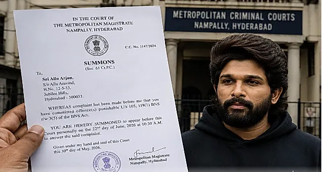 సంధ్య థియేటర్ తొక్కిసలాట కేసు: అల్లు అర్జున్కు నాంపల్లి కోర్టు సమన్లు