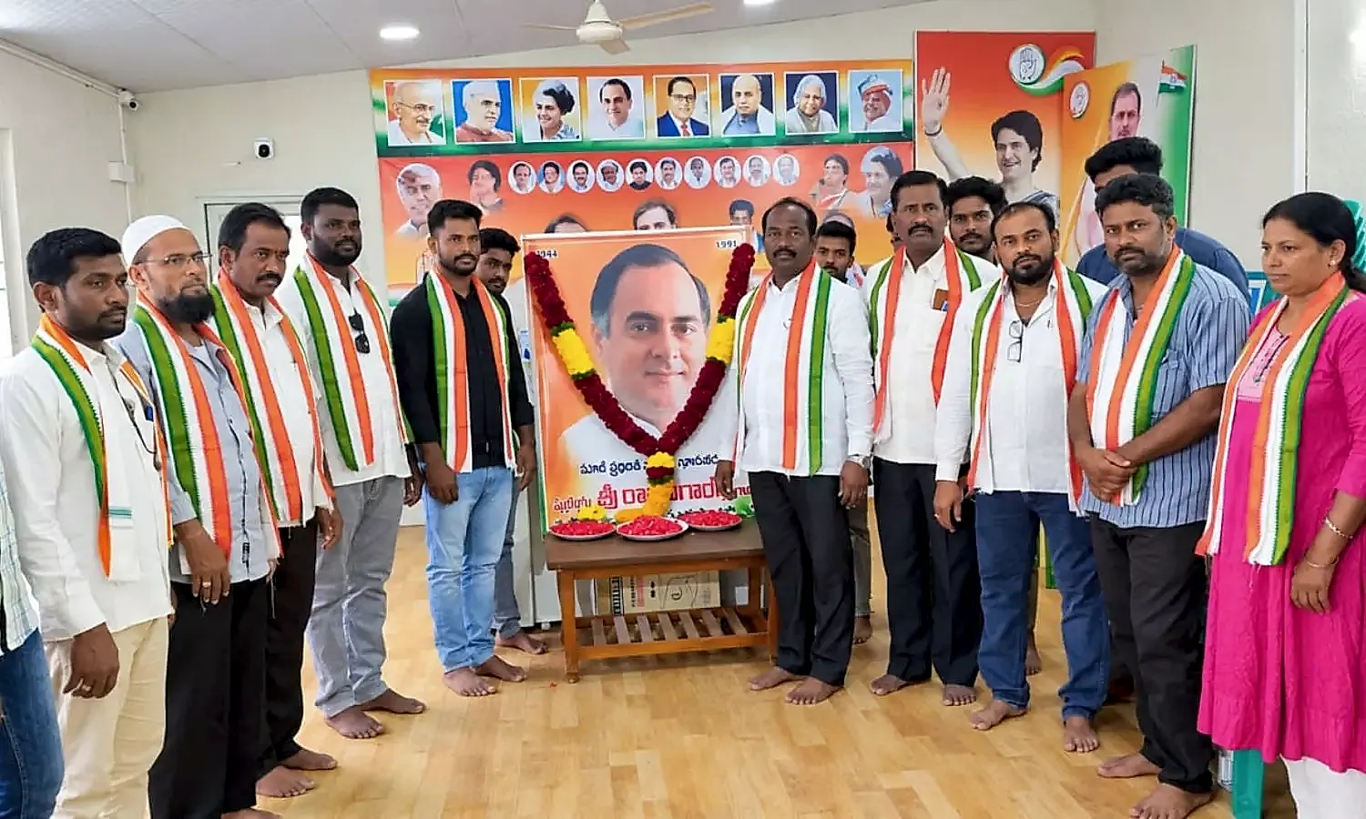మదనపల్లెలో రాజీవ్ గాంధీ జయంతి వేడుకలు ఘనంగా