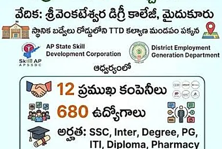 సెప్టెంబరు 9న మైదుకూరులో జాబ్ మేళా