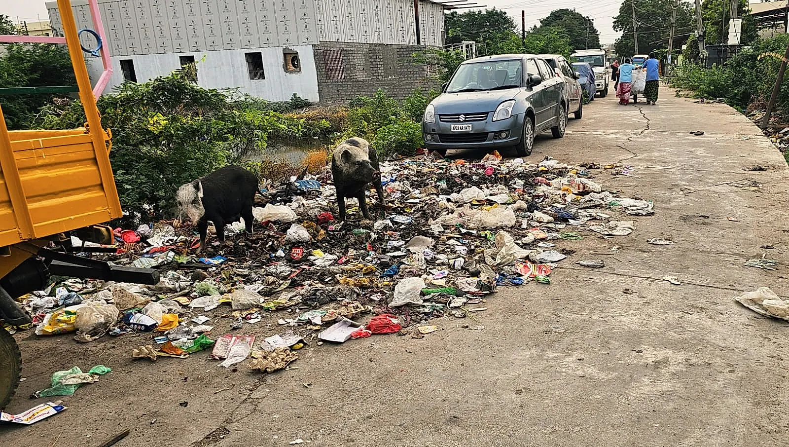 శ్రీనివాస నగర్ ఉర్దూ స్కూల్ వీధిలో చెత్త మయం