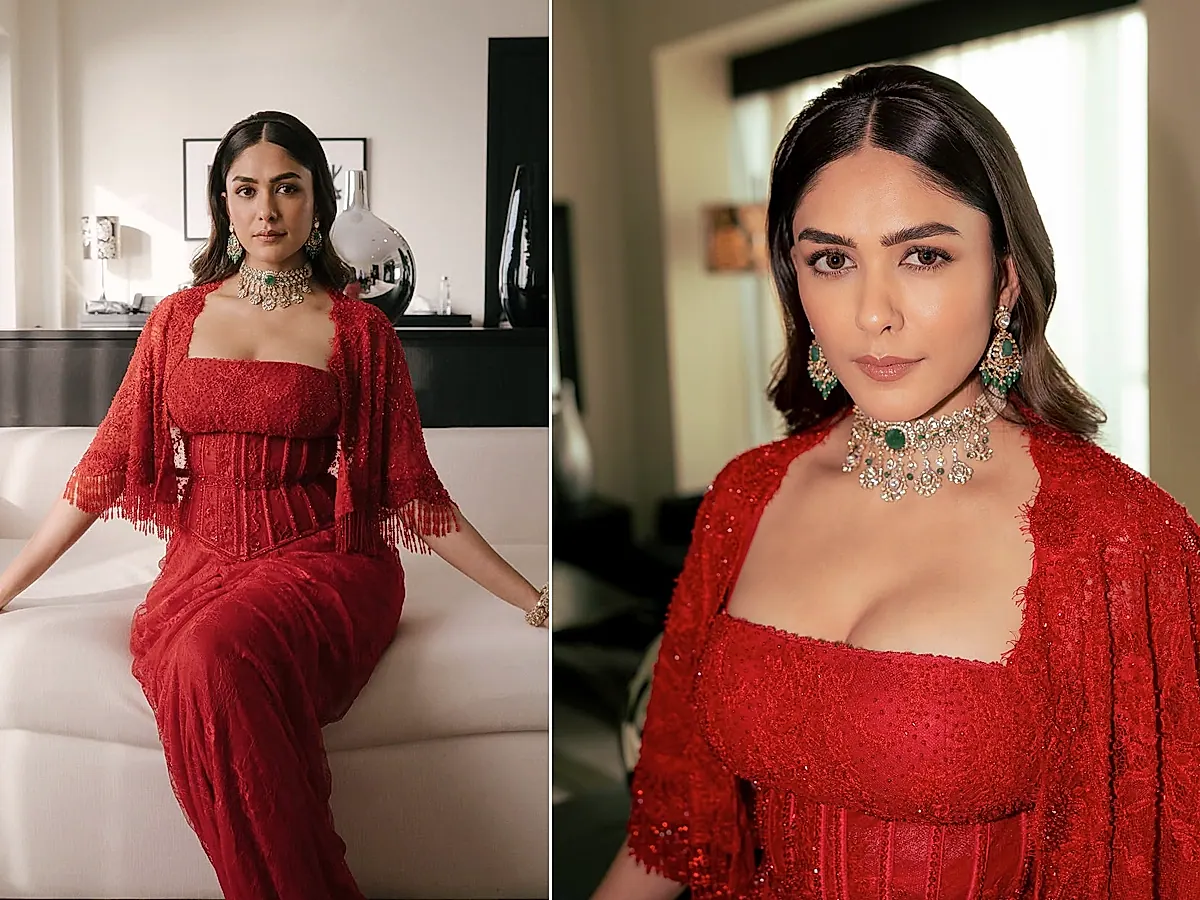 రెడ్ డ్రస్‌లో మెరిసిన మృణాల్ ఠాకుర్ తాజా ఫొటోలు వైరల్