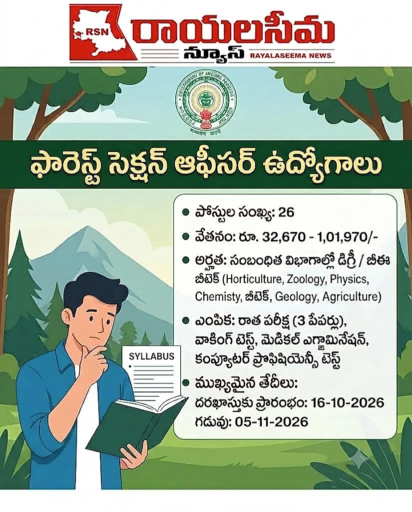 ఫారెస్ట్ సెక్షన్ ఆఫీసర్ ఖాళీలకు దరఖాస్తులు ఆహ్వానం