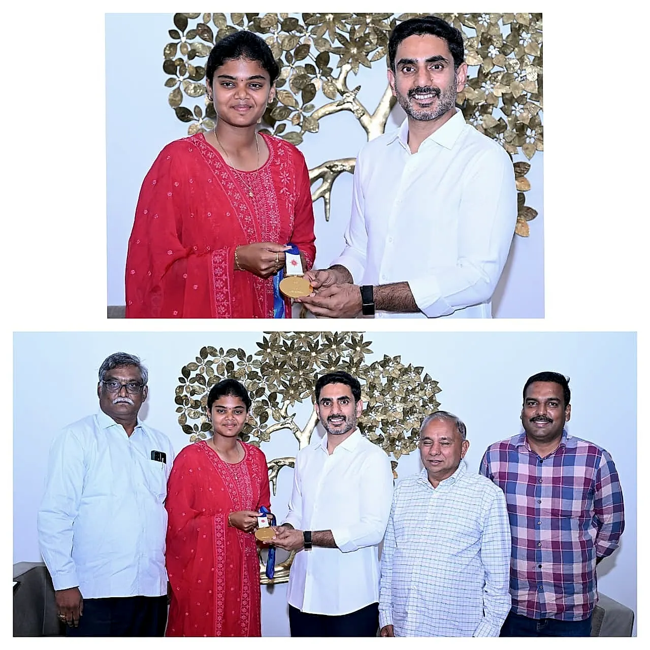 ఏషియన్ గేమ్స్ స్వర్ణ విజేత జ్యోతి సురేఖను అభినందించిన మంత్రి లోకేష్
