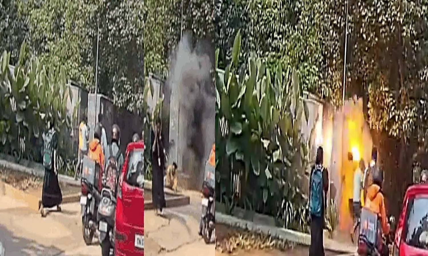 బెంగళూరు బగలూర్ రోడ్డులో ట్రాన్స్ఫార్మర్ బాక్స్ పేలుడు
