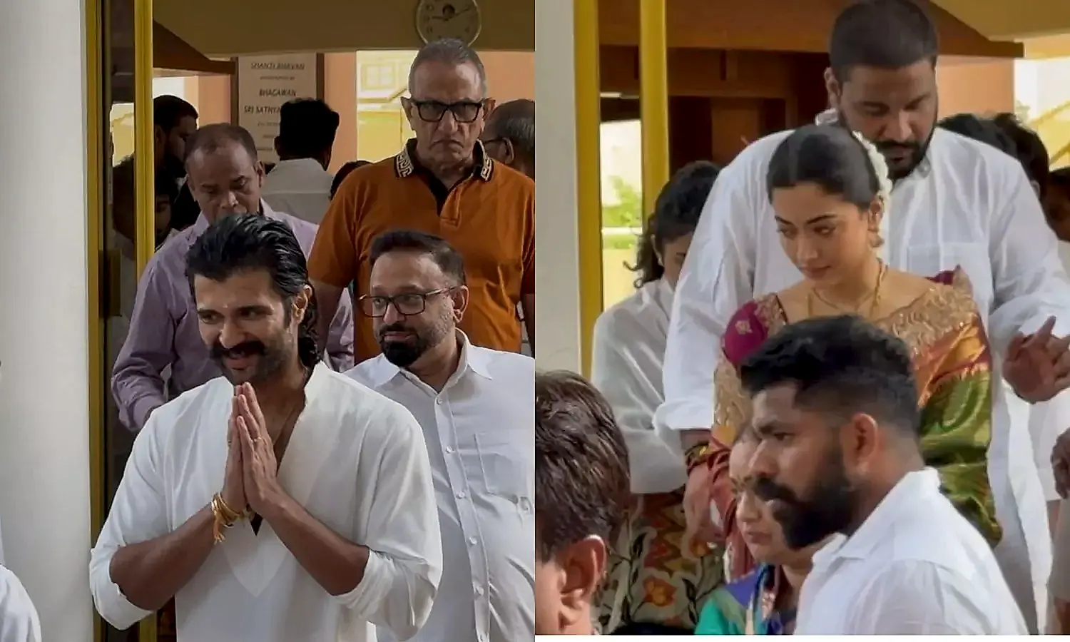 పుట్టపర్తి మహాసమాధి దర్శించిన విజయ్ దేవరకొండ–రష్మిక దంపతులు